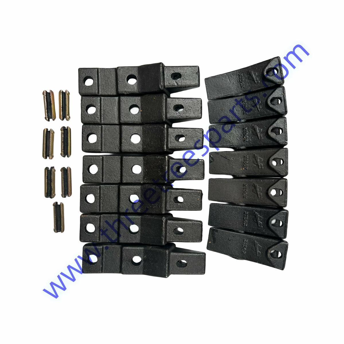 7 Set of X156X Mini Bucket Teeth, ADAPTER shanks X156X X156XFL and pins 23P P23