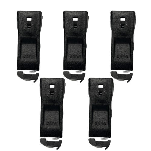 5 SET X290 Bucket Tooth Teeth with K290s Steel Locks FOR Hensley Style,