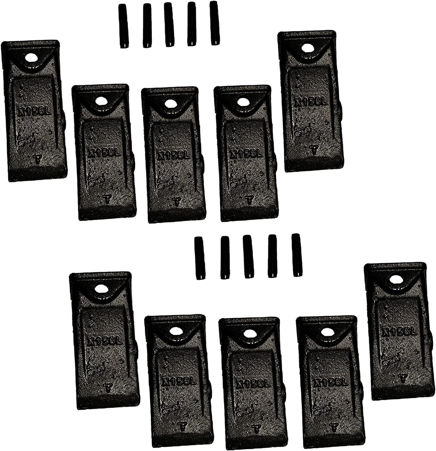 10 PK Mini Excavator Long Dirt Bucket Teeth w/ Pins - X156L , P156 ,T156X 6727801